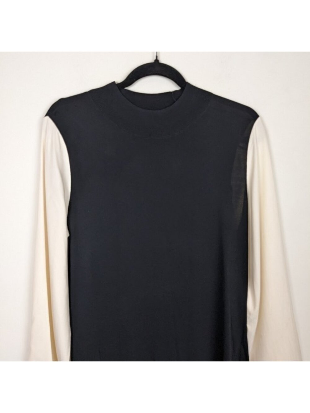 COS Black and Cream silk sleeved dress size Medium - Picture 5 of 9
